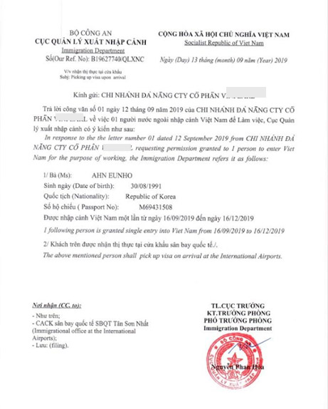 Dịch vụ công văn nhập cảnh khẩn cho khách nước ngoài vào Việt Nam